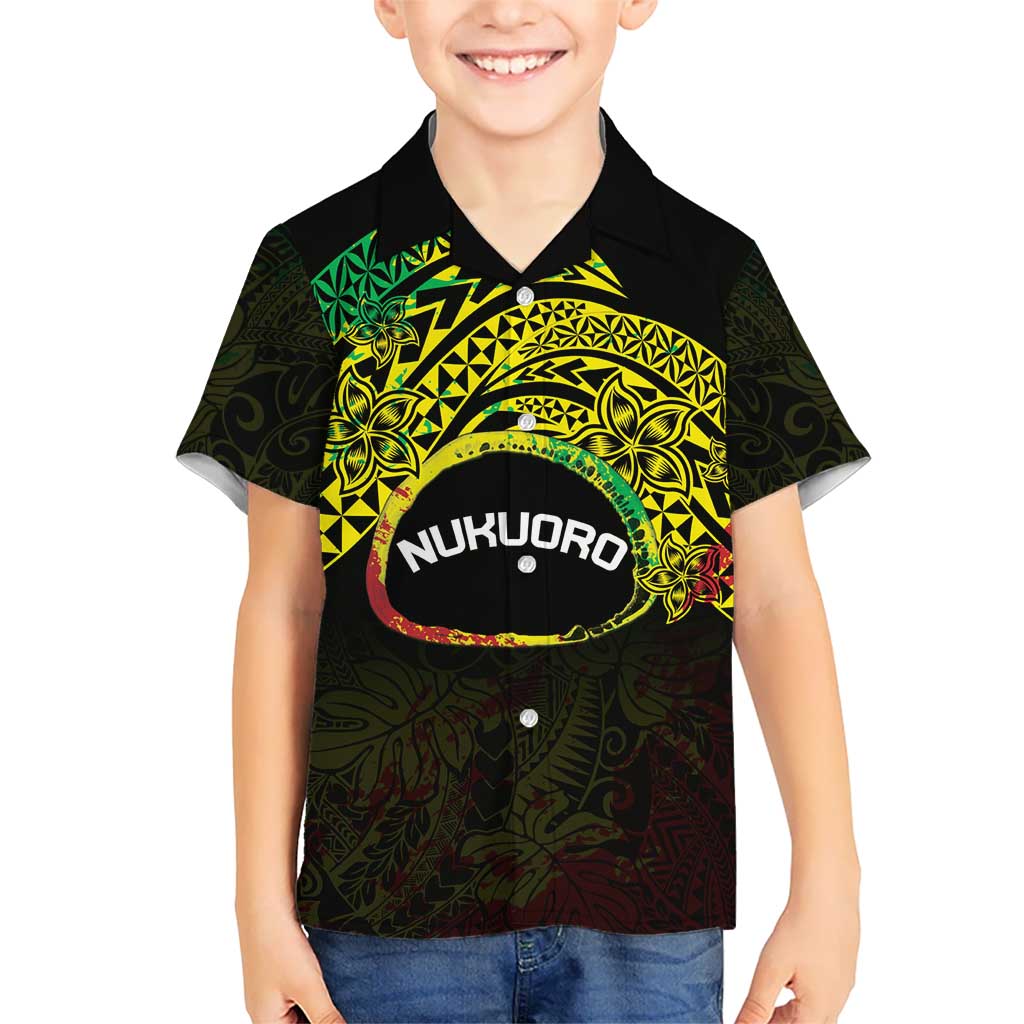 Personalised Nukuoro Atoll Kid Hawaiian Shirt Polynesian Tattoo Curves Reggae Version LT14 Kid Reggae - Polynesian Pride