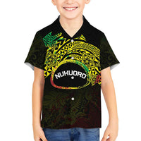Personalised Nukuoro Atoll Kid Hawaiian Shirt Polynesian Tattoo Curves Reggae Version LT14 Kid Reggae - Polynesian Pride