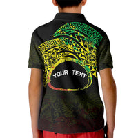 Personalised Nukuoro Atoll Kid Polo Shirt Polynesian Tattoo Curves Reggae Version LT14 - Polynesian Pride