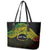 Personalised Nukuoro Atoll Leather Tote Bag Polynesian Tattoo Curves Reggae Version