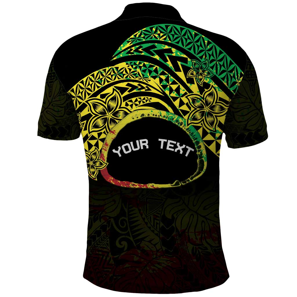 Personalised Nukuoro Atoll Polo Shirt Polynesian Tattoo Curves Reggae Version LT14 - Polynesian Pride