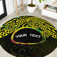 Personalised Nukuoro Atoll Round Carpet Polynesian Tattoo Curves Reggae Version LT14 Reggae - Polynesian Pride