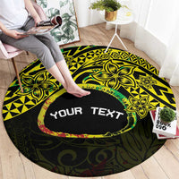 Personalised Nukuoro Atoll Round Carpet Polynesian Tattoo Curves Reggae Version LT14 - Polynesian Pride