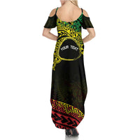 Personalised Nukuoro Atoll Summer Maxi Dress Polynesian Tattoo Curves Reggae Version LT14 - Polynesian Pride