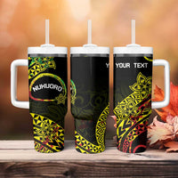 Personalised Nukuoro Atoll Tumbler With Handle Polynesian Tattoo Curves Reggae Version LT14 - Polynesian Pride