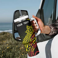 Personalised Nukuoro Atoll Tumbler With Handle Polynesian Tattoo Curves Reggae Version LT14 - Polynesian Pride
