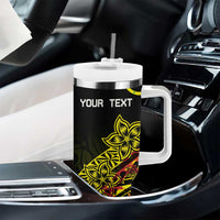 Personalised Nukuoro Atoll Tumbler With Handle Polynesian Tattoo Curves Reggae Version LT14 - Polynesian Pride