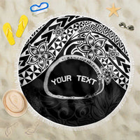 Personalised Pohnpei Nukuoro Micronesia Beach Blanket Polynesian Tattoo Curves Black Version LT14 One Size 150cm Black - Polynesian Pride