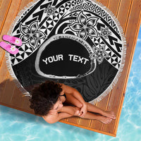 Personalised Pohnpei Nukuoro Micronesia Beach Blanket Polynesian Tattoo Curves Black Version LT14 - Polynesian Pride