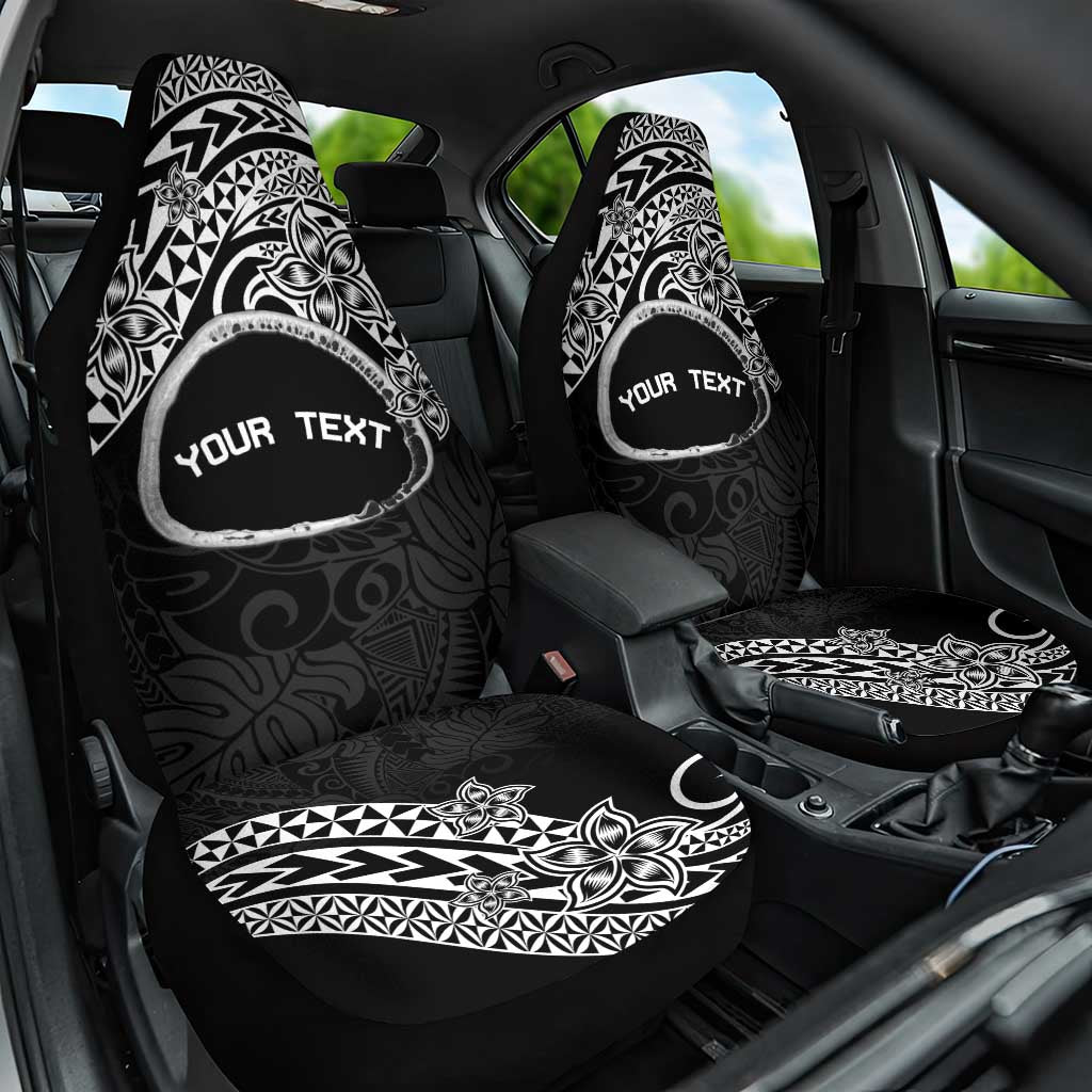 Personalised Pohnpei Nukuoro Micronesia Car Seat Cover Polynesian Tattoo Curves Black Version LT14 One Size Black - Polynesian Pride