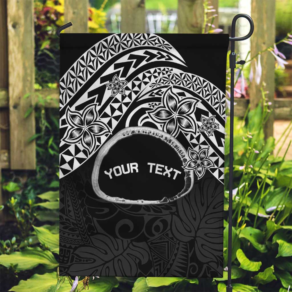 Personalised Pohnpei Nukuoro Micronesia Garden Flag Polynesian Tattoo Curves Black Version LT14 Garden Flag Black - Polynesian Pride
