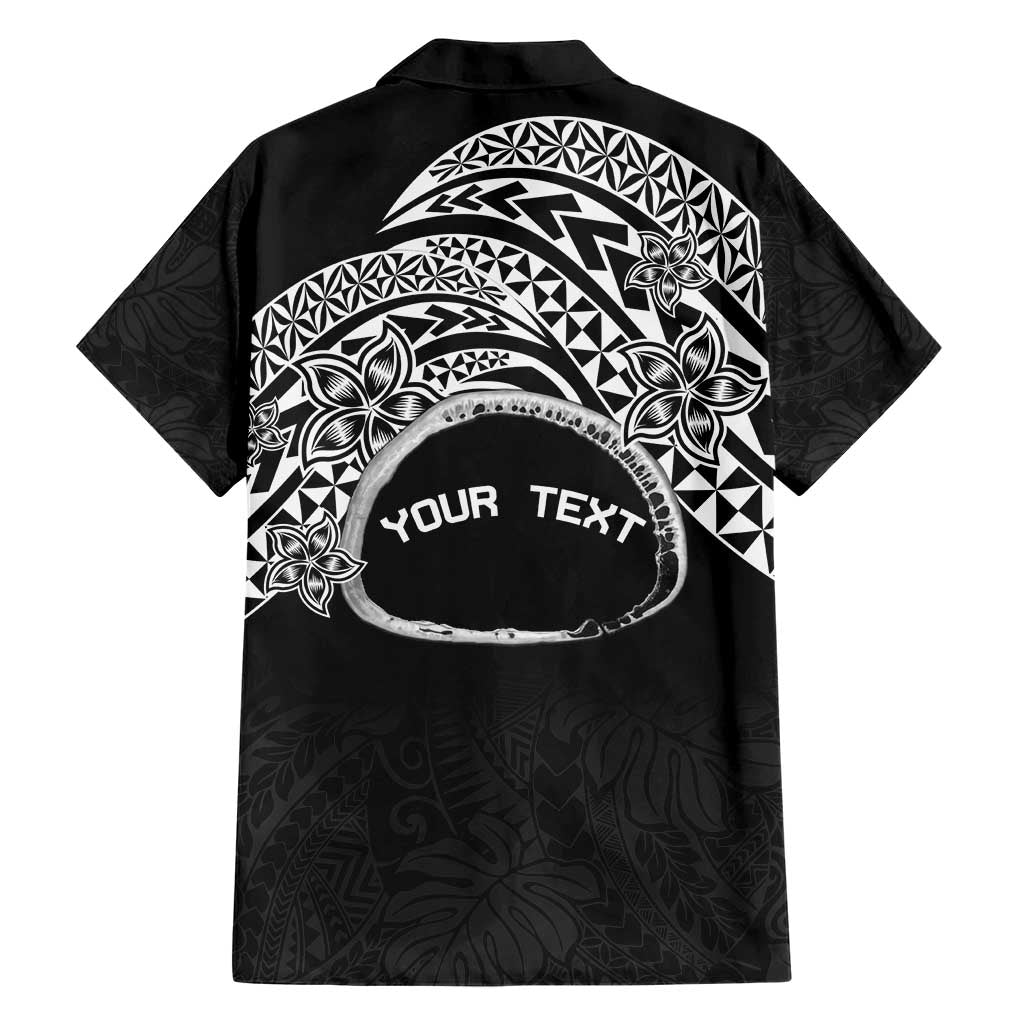Personalised Pohnpei Nukuoro Micronesia Hawaiian Shirt Polynesian Tattoo Curves Black Version LT14 - Polynesian Pride