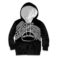 Personalised Pohnpei Nukuoro Micronesia Kid Hoodie Polynesian Tattoo Curves Black Version LT14 Hoodie Black - Polynesian Pride