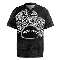 Personalised Pohnpei Nukuoro Micronesia Rugby Jersey Polynesian Tattoo Curves Black Version LT14 Black - Polynesian Pride