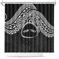 Personalised Pohnpei Nukuoro Micronesia Shower Curtain Polynesian Tattoo Curves Black Version LT14 Black - Polynesian Pride