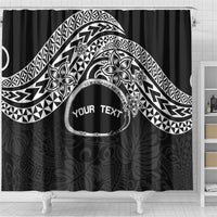 Personalised Pohnpei Nukuoro Micronesia Shower Curtain Polynesian Tattoo Curves Black Version LT14 - Polynesian Pride