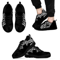 Pohnpei Nukuoro Micronesia Sneakers Polynesian Tattoo Curves Black Version LT14 - Polynesian Pride