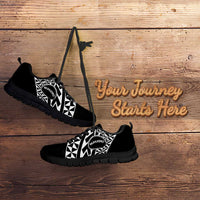 Pohnpei Nukuoro Micronesia Sneakers Polynesian Tattoo Curves Black Version LT14 - Polynesian Pride