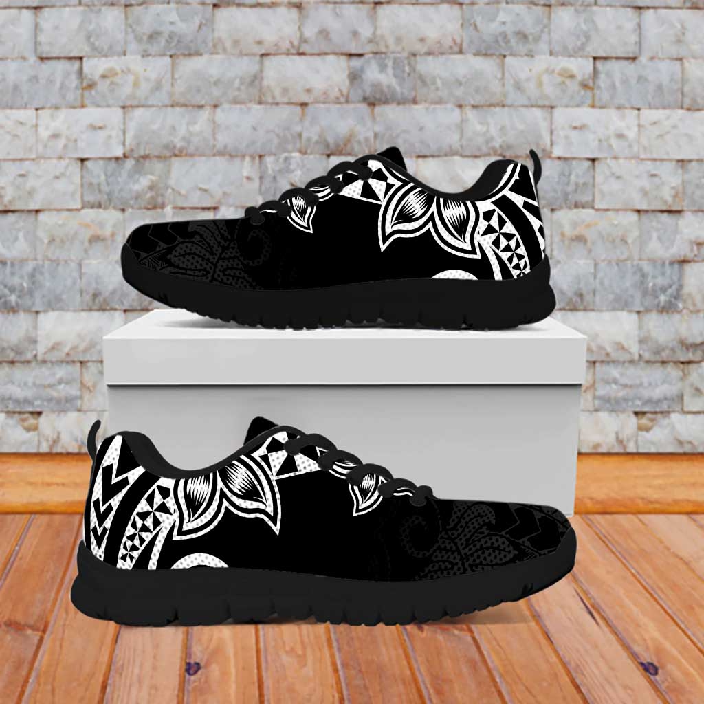 Pohnpei Nukuoro Micronesia Sneakers Polynesian Tattoo Curves Black Version LT14 - Polynesian Pride