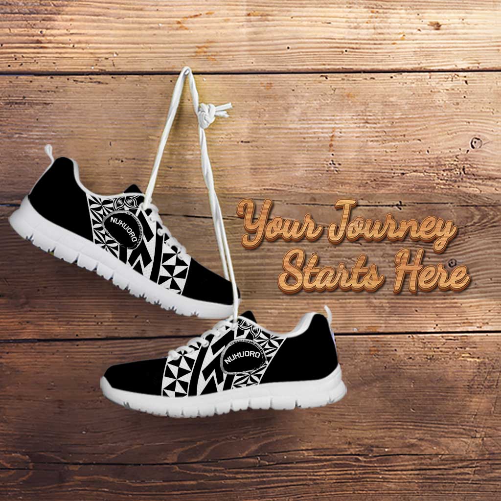 Pohnpei Nukuoro Micronesia Sneakers Polynesian Tattoo Curves Black Version LT14 - Polynesian Pride