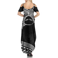 Personalised Pohnpei Nukuoro Micronesia Summer Maxi Dress Polynesian Tattoo Curves Black Version LT14 - Polynesian Pride
