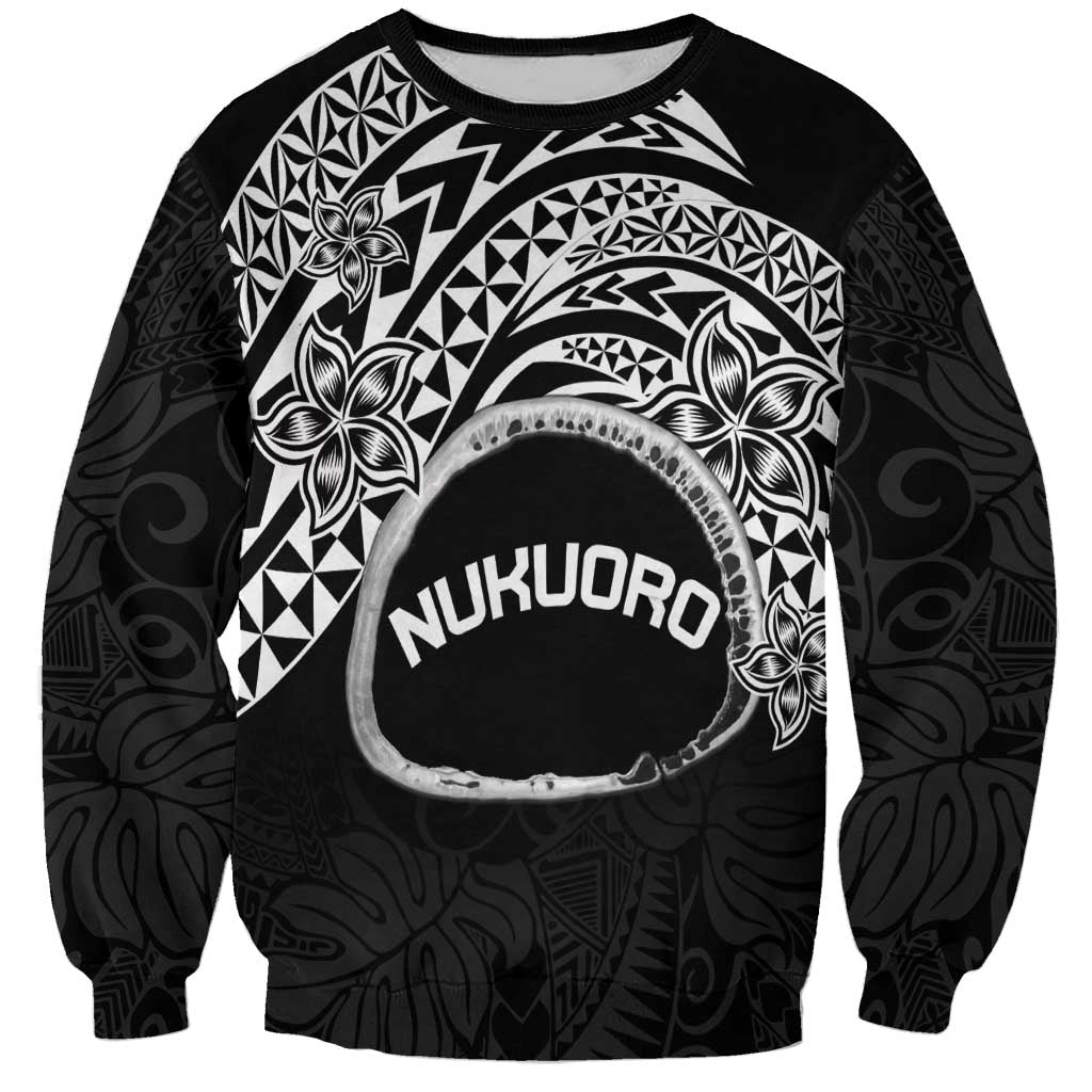 Personalised Pohnpei Nukuoro Micronesia Sweatshirt Polynesian Tattoo Curves Black Version LT14 Unisex Black - Polynesian Pride