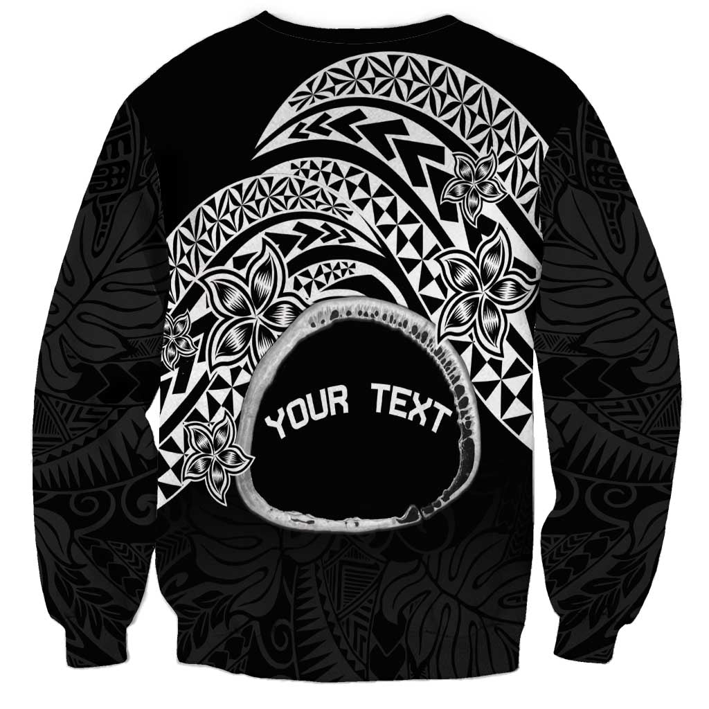 Personalised Pohnpei Nukuoro Micronesia Sweatshirt Polynesian Tattoo Curves Black Version LT14 - Polynesian Pride