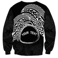 Personalised Pohnpei Nukuoro Micronesia Sweatshirt Polynesian Tattoo Curves Black Version LT14 - Polynesian Pride