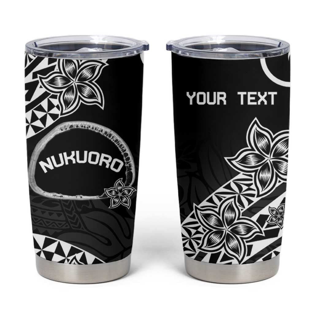 Personalised Pohnpei Nukuoro Micronesia Tumbler Cup Polynesian Tattoo Curves Black Version LT14 Black - Polynesian Pride