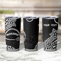 Personalised Pohnpei Nukuoro Micronesia Tumbler Cup Polynesian Tattoo Curves Black Version LT14 - Polynesian Pride