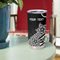 Personalised Pohnpei Nukuoro Micronesia Tumbler Cup Polynesian Tattoo Curves Black Version LT14 - Polynesian Pride