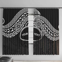 Personalised Pohnpei Nukuoro Micronesia Window Curtain Polynesian Tattoo Curves Black Version LT14 With Hooks Black - Polynesian Pride