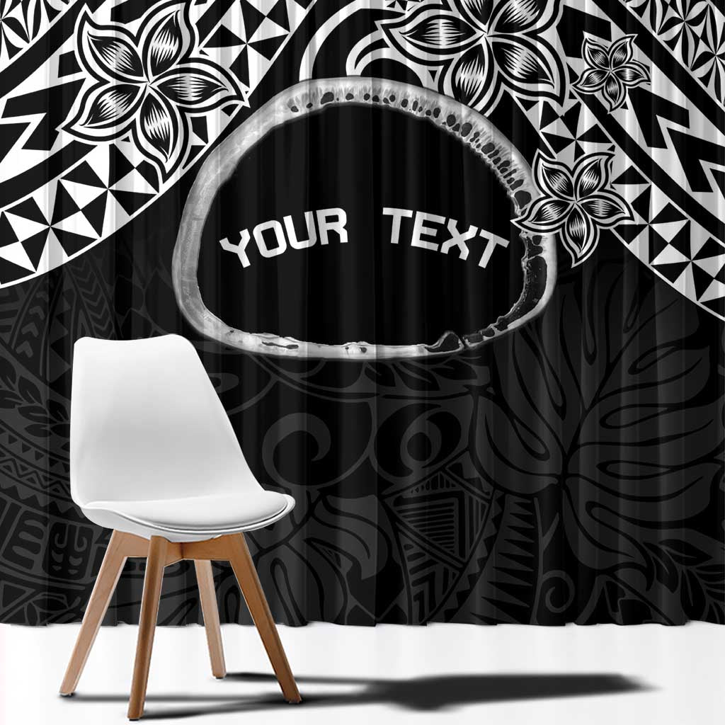 Personalised Pohnpei Nukuoro Micronesia Window Curtain Polynesian Tattoo Curves Black Version LT14 - Polynesian Pride