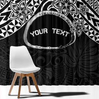 Personalised Pohnpei Nukuoro Micronesia Window Curtain Polynesian Tattoo Curves Black Version LT14 - Polynesian Pride