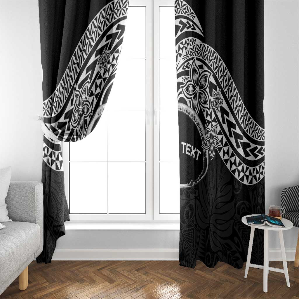 Personalised Pohnpei Nukuoro Micronesia Window Curtain Polynesian Tattoo Curves Black Version LT14 - Polynesian Pride