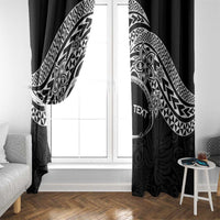 Personalised Pohnpei Nukuoro Micronesia Window Curtain Polynesian Tattoo Curves Black Version LT14 - Polynesian Pride