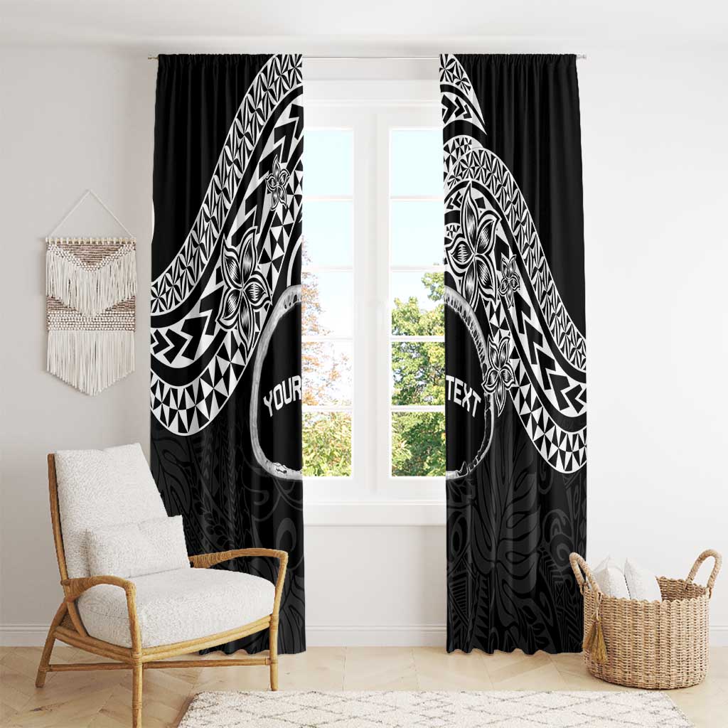 Personalised Pohnpei Nukuoro Micronesia Window Curtain Polynesian Tattoo Curves Black Version LT14 - Polynesian Pride