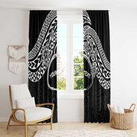 Personalised Pohnpei Nukuoro Micronesia Window Curtain Polynesian Tattoo Curves Black Version LT14 - Polynesian Pride