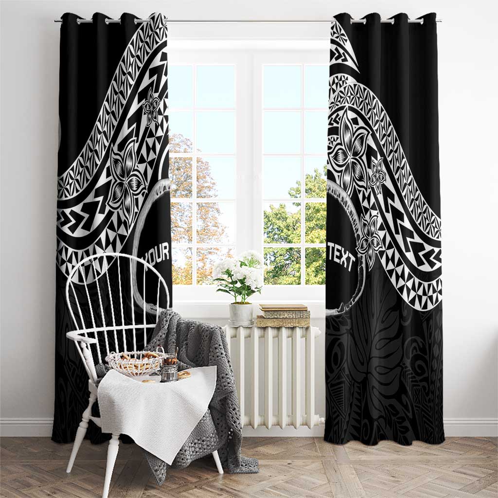 Personalised Pohnpei Nukuoro Micronesia Window Curtain Polynesian Tattoo Curves Black Version LT14 - Polynesian Pride