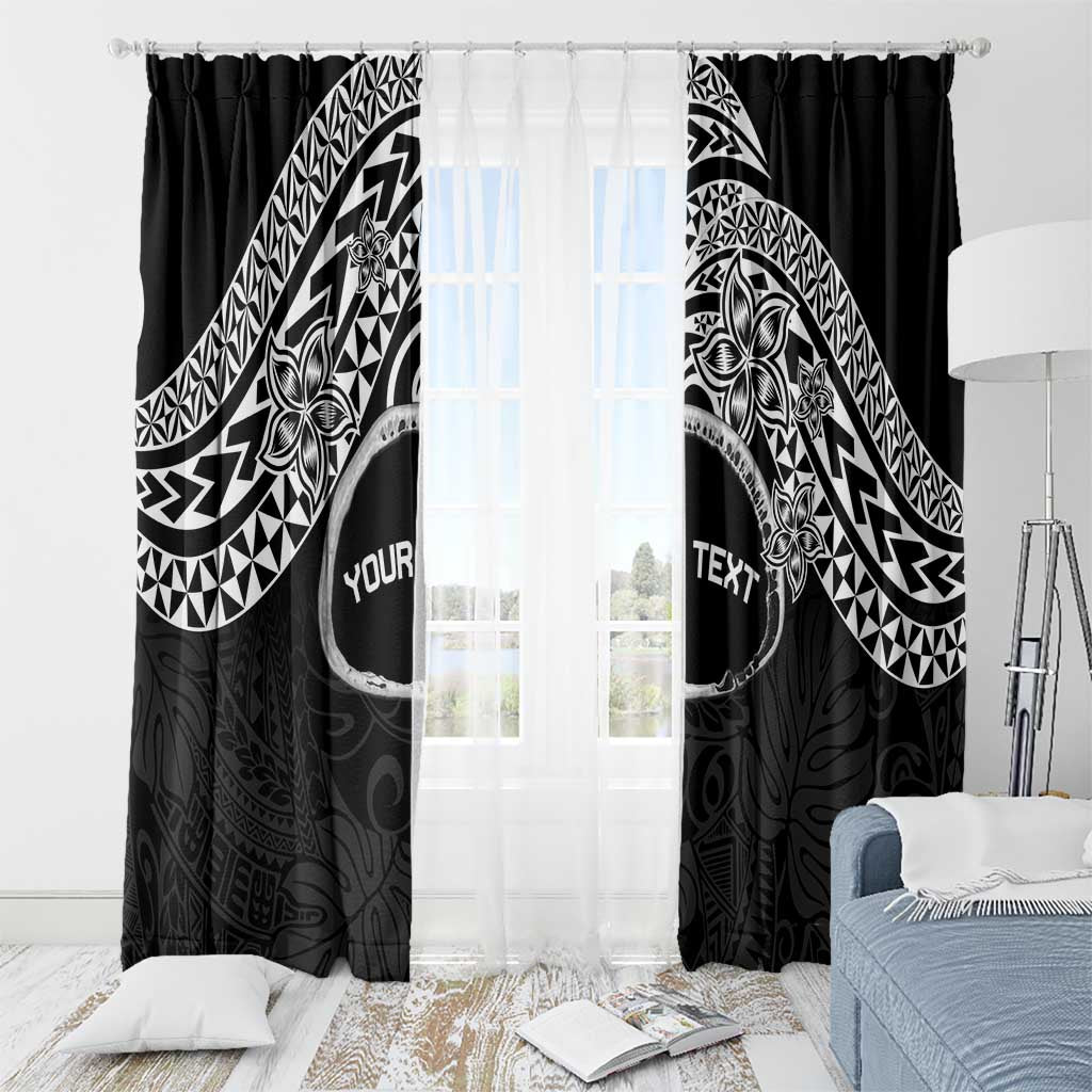 Personalised Pohnpei Nukuoro Micronesia Window Curtain Polynesian Tattoo Curves Black Version LT14 - Polynesian Pride
