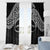 Personalised Pohnpei Nukuoro Micronesia Window Curtain Polynesian Tattoo Curves Black Version