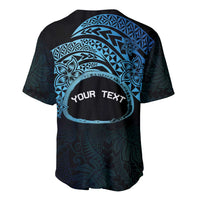 Personalised Pohnpei Nukuoro Micronesia Baseball Jersey Polynesian Tattoo Curves Blue Version LT14 - Polynesian Pride
