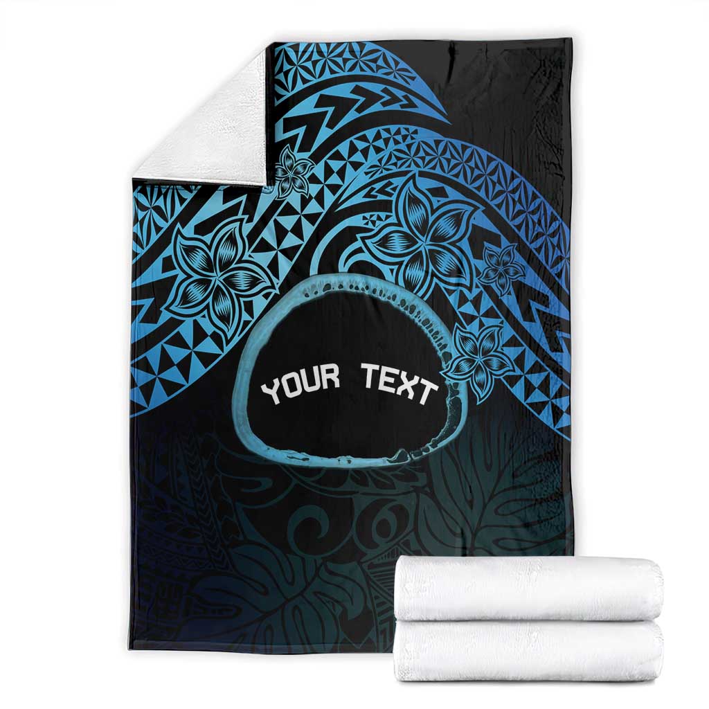 Personalised Pohnpei Nukuoro Micronesia Blanket Polynesian Tattoo Curves Blue Version LT14 - Polynesian Pride