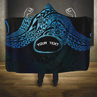 Personalised Pohnpei Nukuoro Micronesia Hooded Blanket Polynesian Tattoo Curves Blue Version LT14 - Polynesian Pride