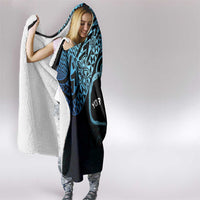 Personalised Pohnpei Nukuoro Micronesia Hooded Blanket Polynesian Tattoo Curves Blue Version LT14 - Polynesian Pride