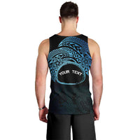 Personalised Pohnpei Nukuoro Micronesia Men Tank Top Polynesian Tattoo Curves Blue Version LT14 - Polynesian Pride
