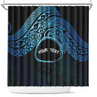 Personalised Pohnpei Nukuoro Micronesia Shower Curtain Polynesian Tattoo Curves Blue Version LT14 Blue - Polynesian Pride