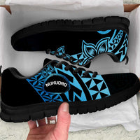 Pohnpei Nukuoro Micronesia Sneakers Polynesian Tattoo Curves Blue Version LT14 Blue - Polynesian Pride