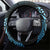 Pohnpei Nukuoro Micronesia Steering Wheel Cover Polynesian Tattoo Curves Blue Version