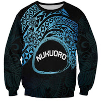 Personalised Pohnpei Nukuoro Micronesia Sweatshirt Polynesian Tattoo Curves Blue Version LT14 Unisex Blue - Polynesian Pride